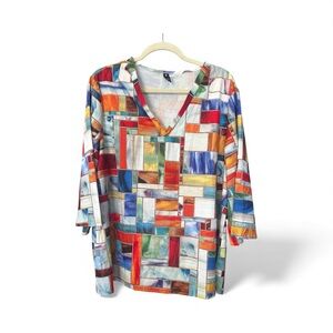 Noracora Colorful Geometric Women's Blouse
